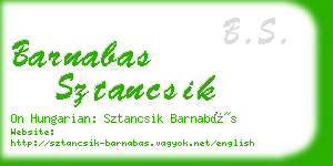 barnabas sztancsik business card